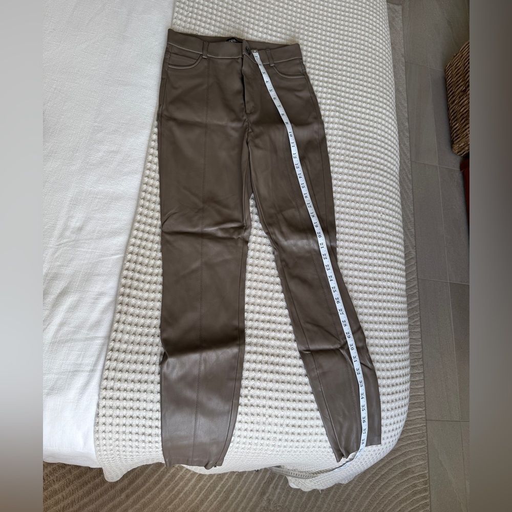 Zara taupe/light brown faux leather pants